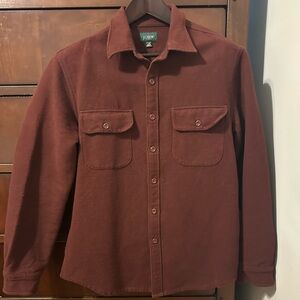 J. Crew Heavyweight Chamois Workshirt-Burgundy-Men’s Sz M